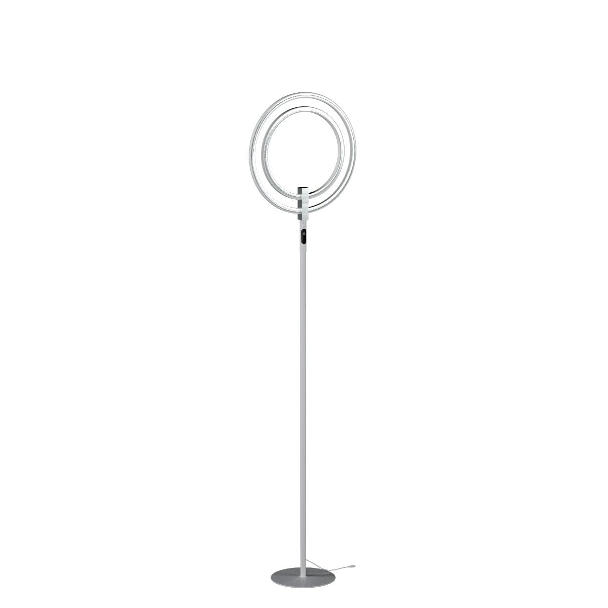 Brightech Eclipse Dimmable LED Floor Lamp - Modern Torchiere Standing Lamp for Living Room & Office - Super Bright Adjustable Tall Lamp with Remote Control - Silver - Perfect for Reading, Working & Home Decor