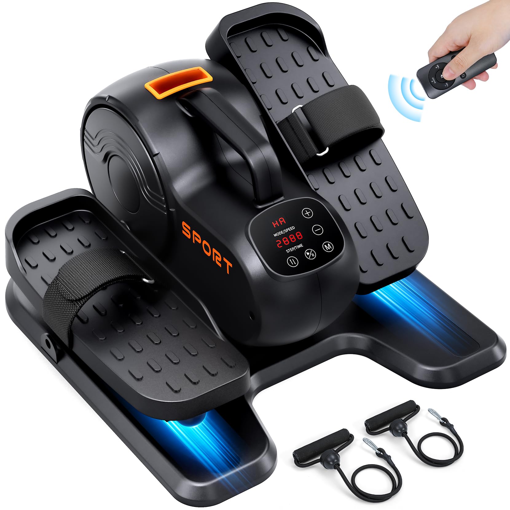 Dripex Under Desk Elliptical Machine - Electric Leg Exerciser with 10 Speed & Resistance Levels, Remote Control - Compact Seated Pedal Exercise Equipment for Home & Office Workouts - Perfect for Seniors, Office Workers & Home Fitness Enthusiasts