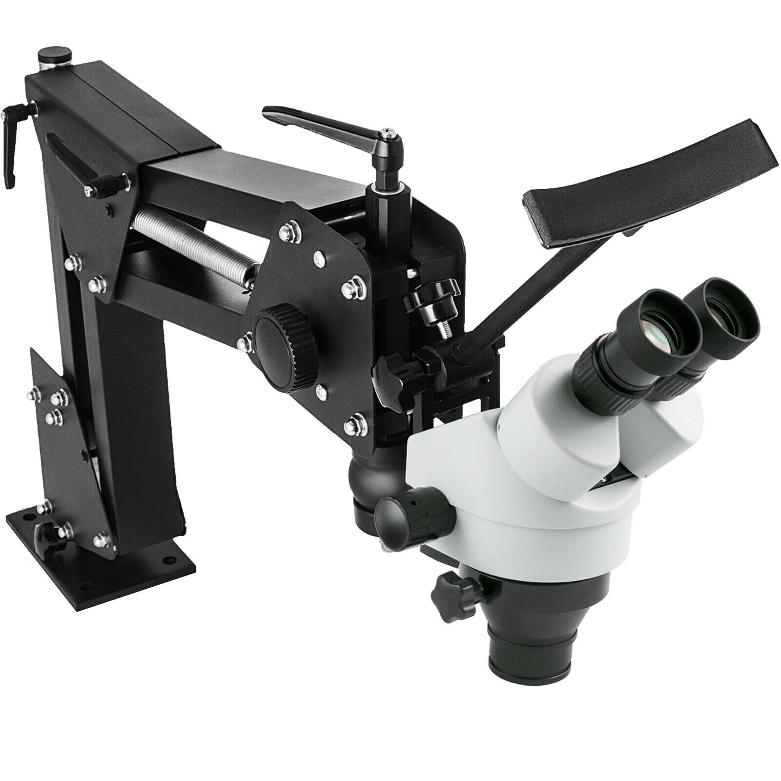 VEVOR 7X-45X Magnification Jewelry Microscope with Spring Bracket & Stand - Multi-Directional Inlaid Mirror for Gem Diamond Setting, Jewelry Making & Watch Repair | Professional Microscope for Jewelers, Watchmakers & Hobbyists