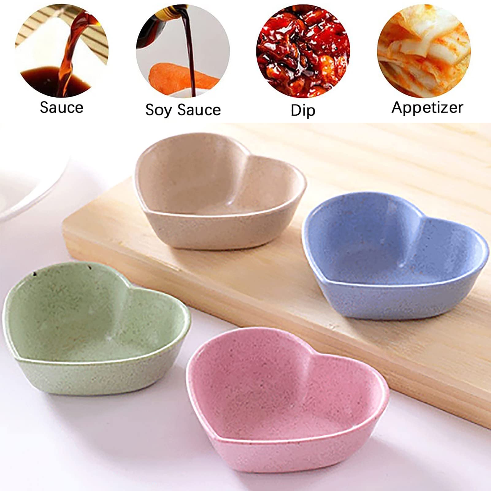 8-Piece Soy Sauce Dish Set - Eco-Friendly Wheat Straw Mini Dipping Bowls for Sushi, Appetizers & Condiments | Perfect for Asian Cuisine, Party Snacks & Restaurant Use