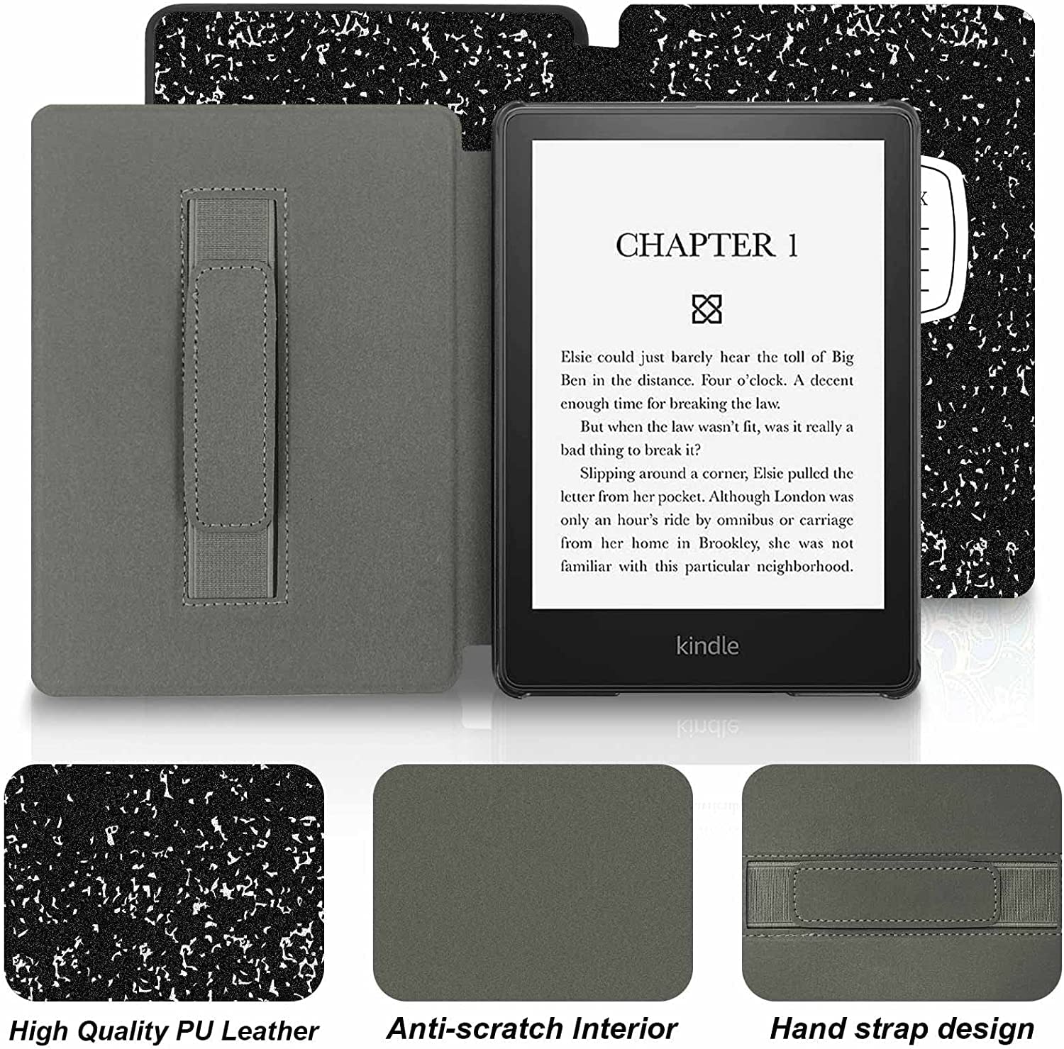 Enoxboo Protective Case for Kindle Paperwhite (Model EY21 & DP75SDI) - Slim Fit Cover Compatible with Pre-2018 Kindle Paperwhite Generations, Excludes 7th Gen - Perfect for Reading, Travel & Daily Commute