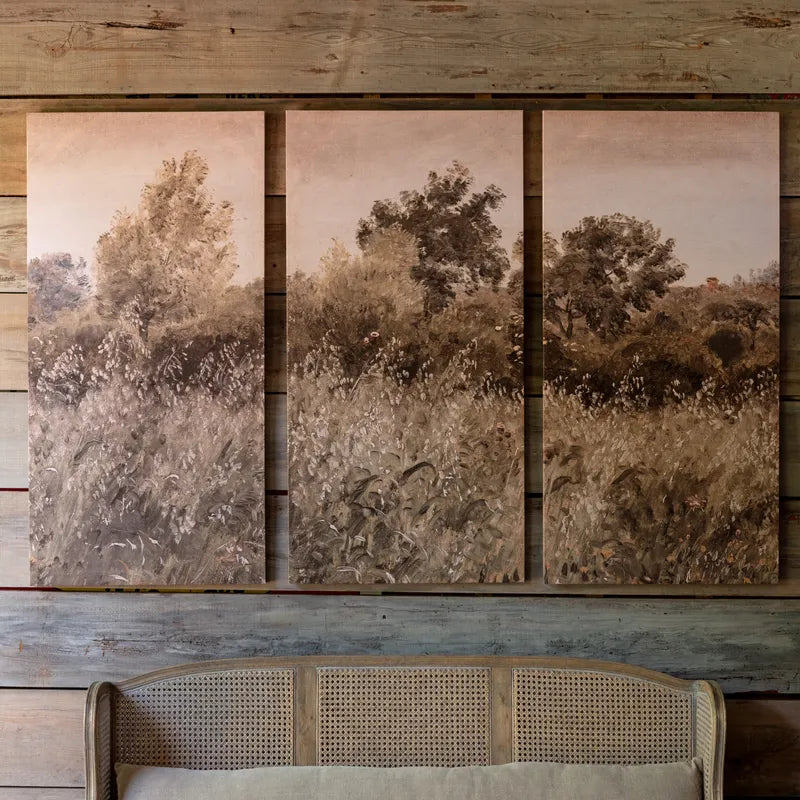 Lowland Meadow Triptych Print Set - Stunning Landscape Wall Art for Living Room, Bedroom & Office Decor | Nature Inspired Canvas Paintings