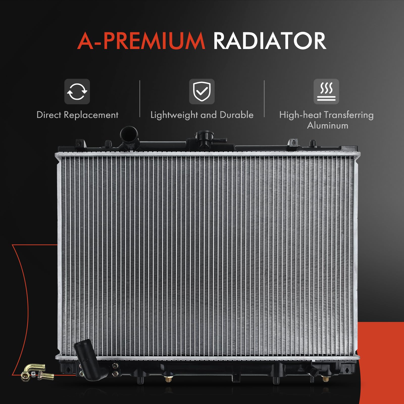 Premium Engine Coolant Radiator with Transmission Oil Cooler for 1997-2003 & 2012-2015 Mitsubishi Montero Sport V6 3.0L - High Performance Cooling System Replacement for Off-Roading & Towing