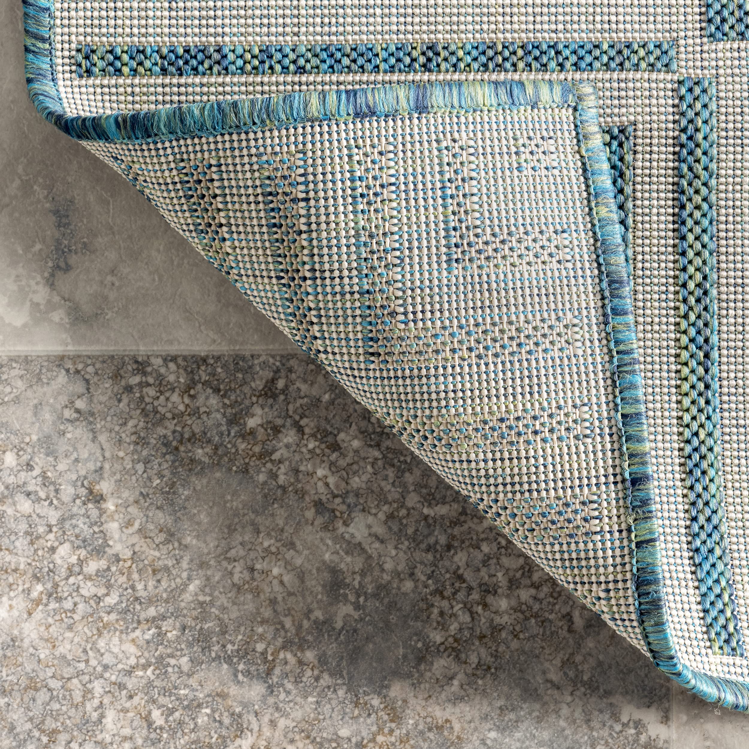 nuLOOM 10' x 12' Outdoor Area Rug - Stain Resistant & Durable Striped Casual Design for Patio, Balcony, Bedroom, Living Room, Dining Room & Bathroom - Perfect for Outdoor Entertaining & Home Decor (Teal)