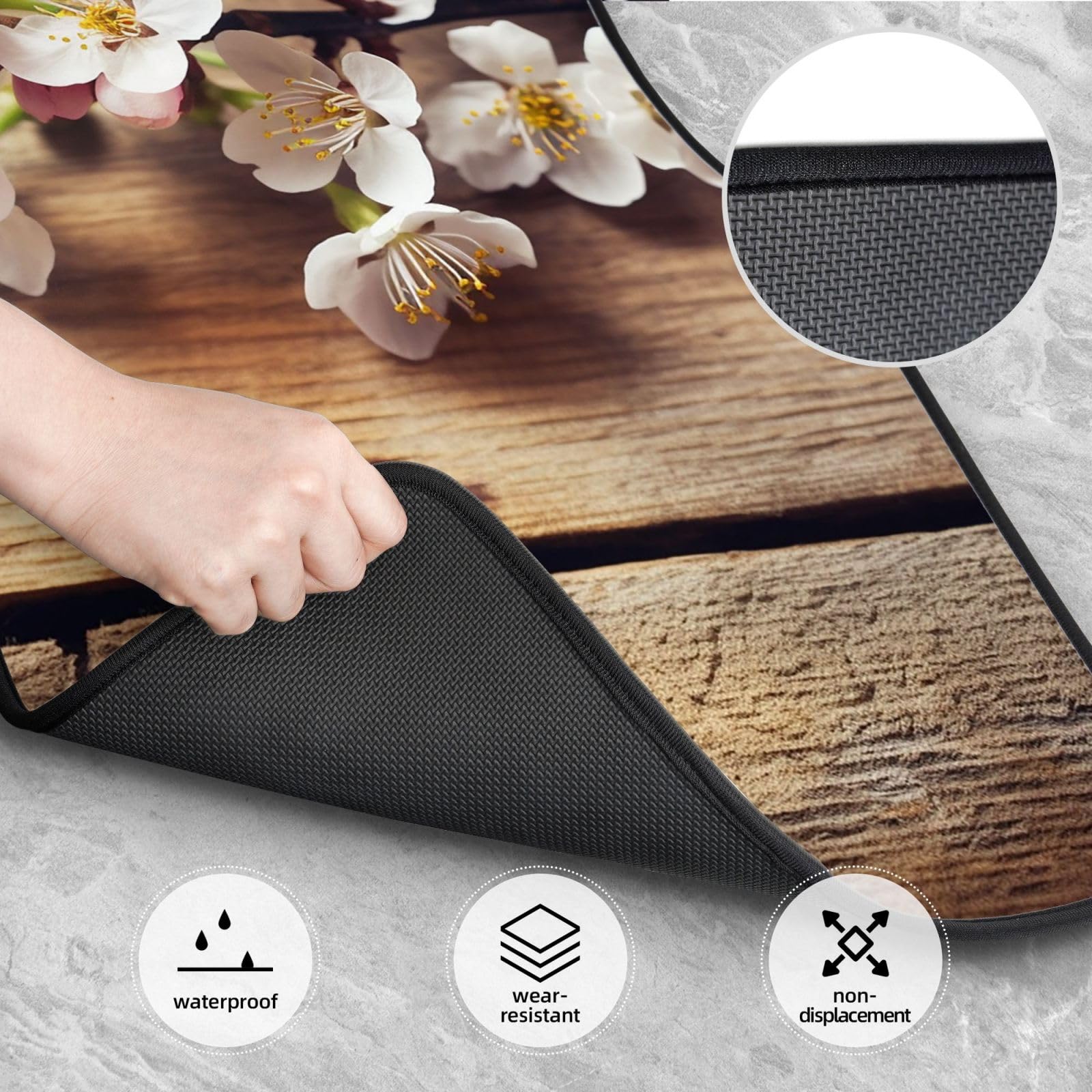 4-Piece Spring Blossom Carpet Floor Mats Set - Waterproof Universal Auto Mats with Heel Pad for Cars, Trucks, Vans & SUVs | Perfect for Home, Office & Vehicle Protection