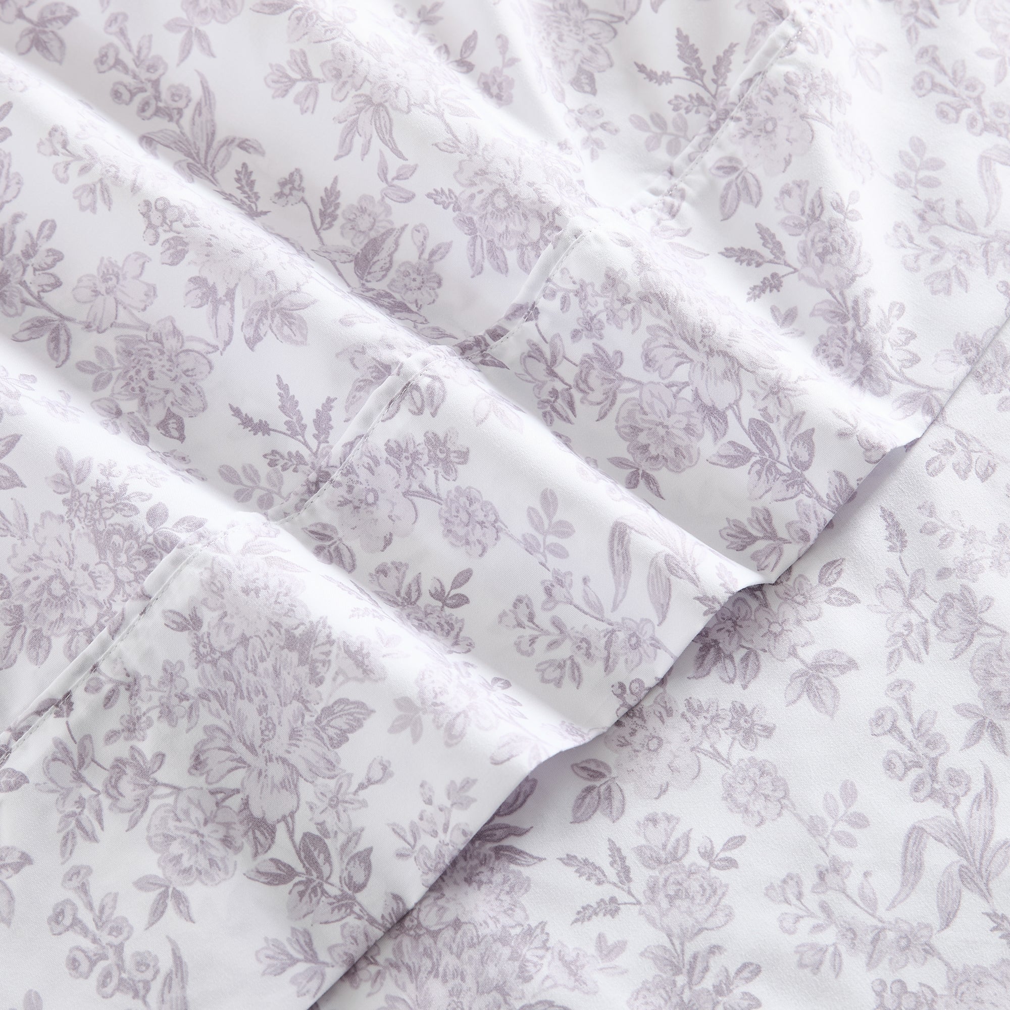 Premium Peony Floral Toile Sheet Set - 100% Cotton Luxury Bedding for Master Bedroom & Guest Room - Soft Breathable Sheets for All Seasons