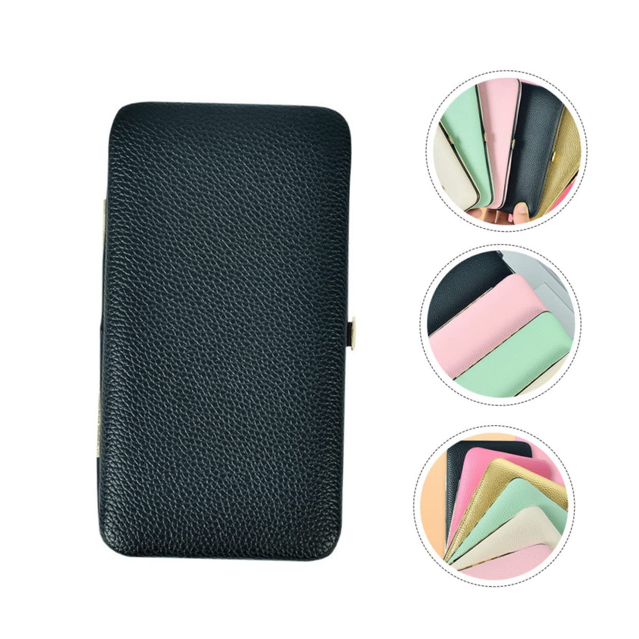 1pc Black Leather Makeup Tweezers Storage Box Organizer for Eyebrow, Nail, and Eyelash Tweezers - Perfect for Salon, Travel, and Home Makeup Organization