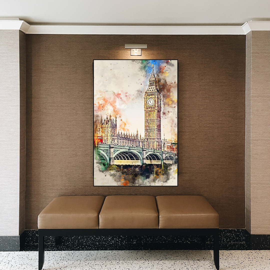 London Big Ben Canvas Wall Art - Stunning Cityscape Painting for Home & Office Decor | Perfect for Living Room, Bedroom & Office Spaces