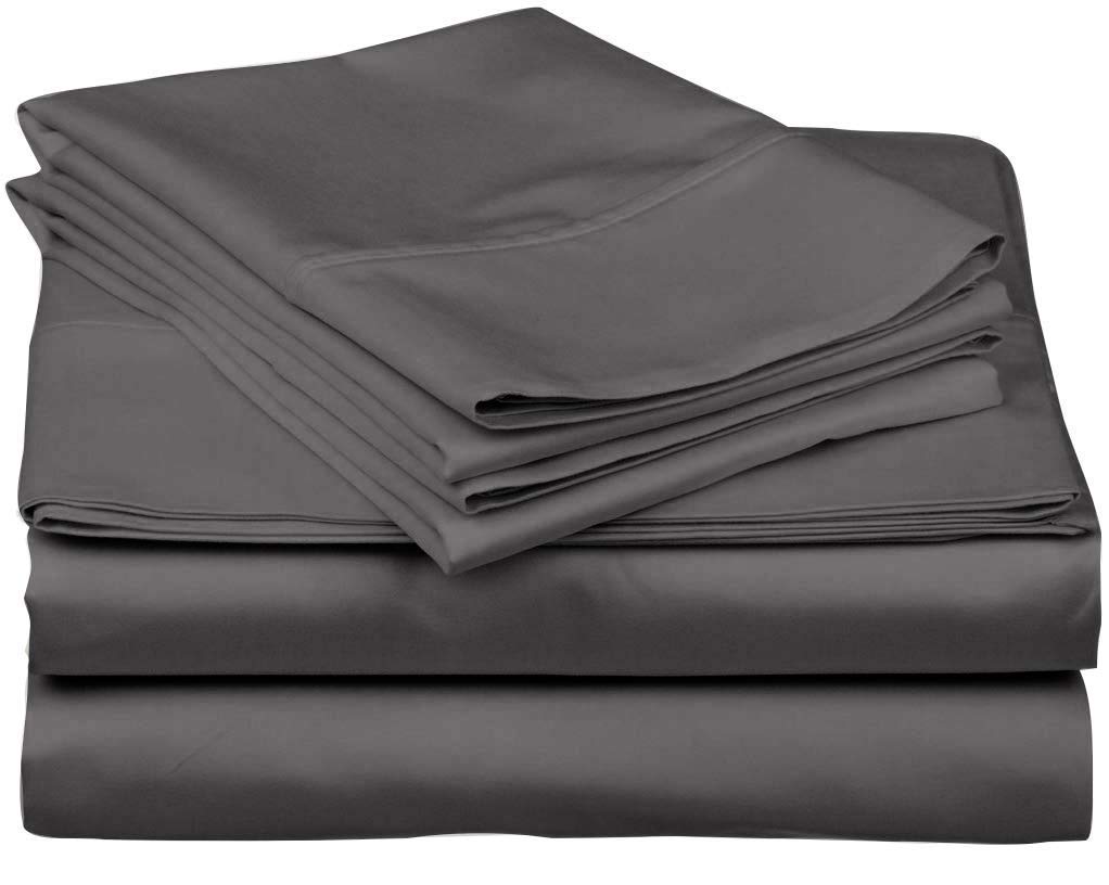 800 Thread Count 100% Egyptian Cotton 6-Piece Luxury Bed Sheet Set - Cal King Size, Dark Grey, 24