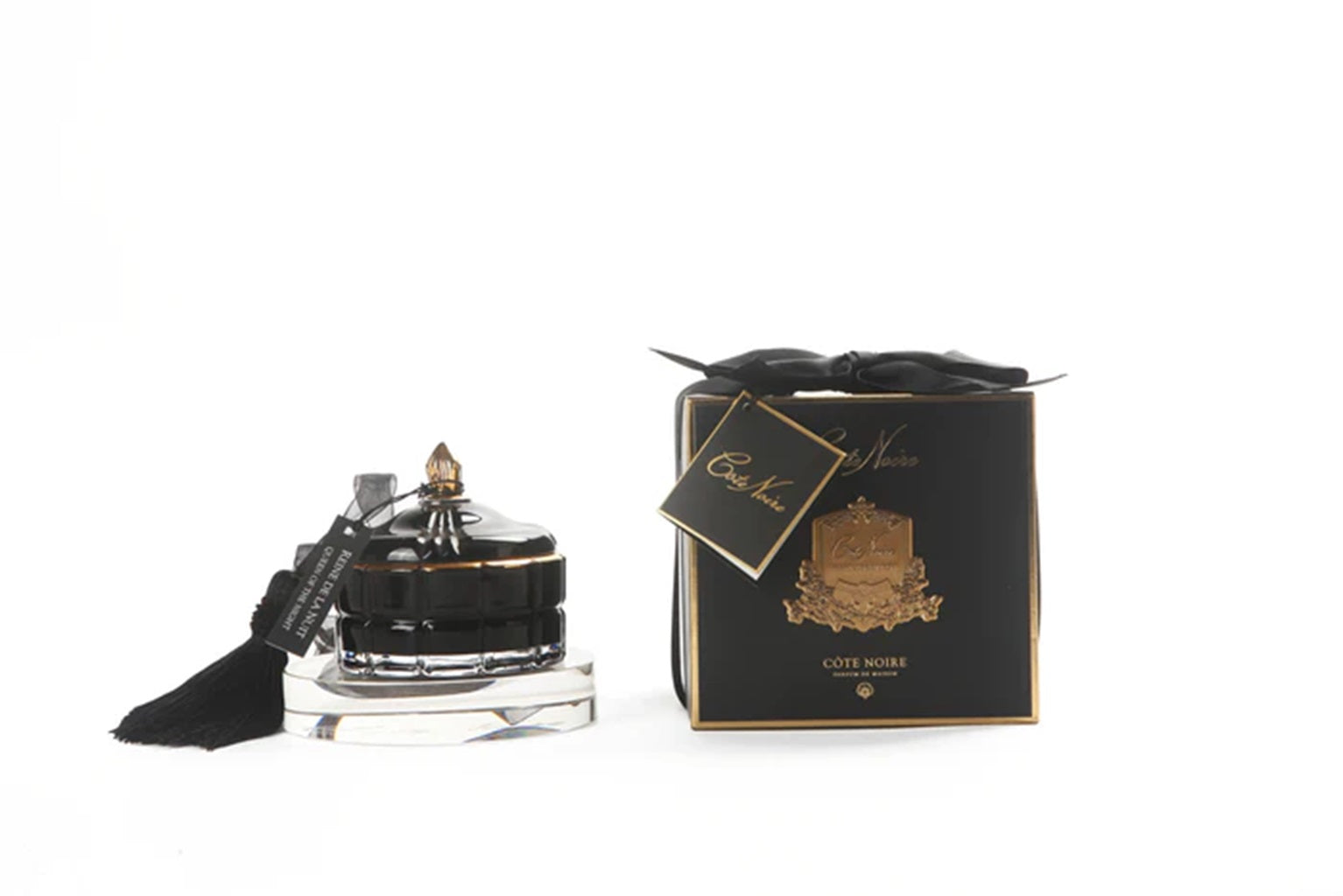 Luxury Black & Gold Art Deco Scented Candle - Queen of The Night Fragrance for Home Decor, Romantic Dinners & Relaxing Spa Nights