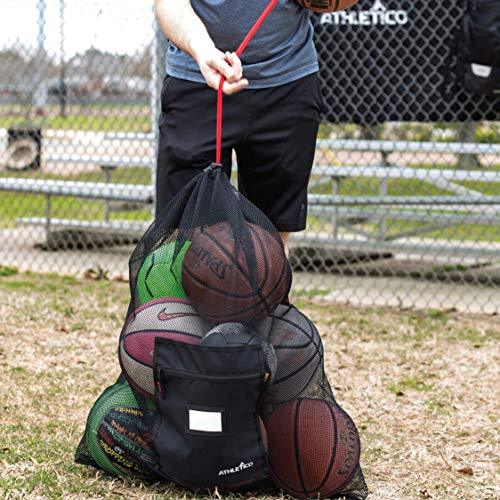 Athletico Extra Large Mesh Ball Bag - Durable Sports Equipment Storage for Basketball, Soccer, Volleyball - Perfect for Teams, Gyms & Outdoor Play