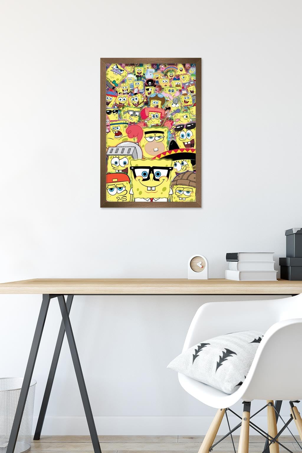 Trends International Nickelodeon SpongeBob SquarePants Disguise Wall Poster - 14.725 x 22.375 Inches, Bronze Framed Art Print - Perfect for Kids' Bedroom Decor, Game Room & Office Wall Art