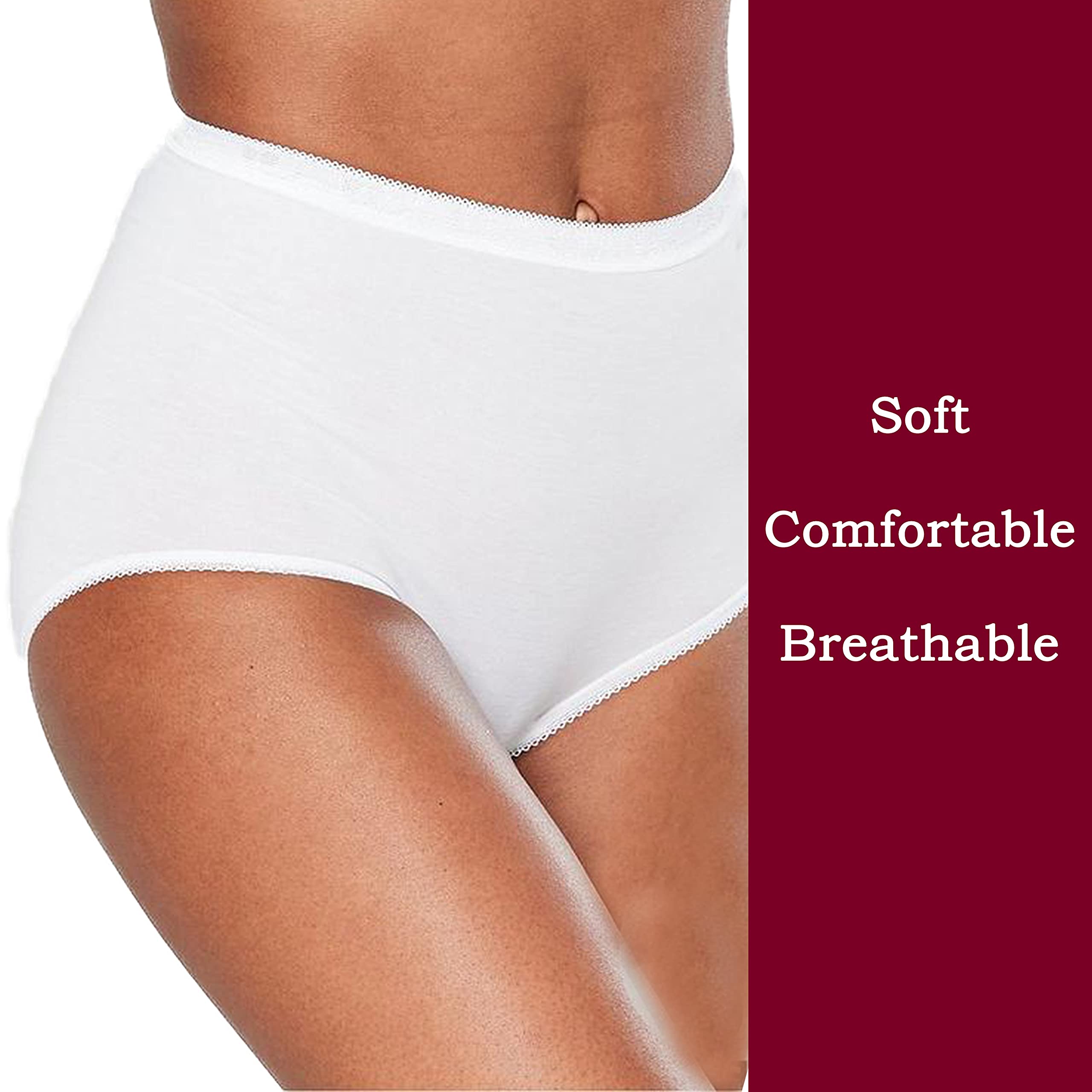 6 Pack Women's Cotton High Waist Underwear - Soft Full Coverage Briefs for Everyday Comfort, Sports & Sleep - Multipack of 6 Basic Panties (Sizes 12-24) | Perfect for Workouts, Lounging & Nightwear