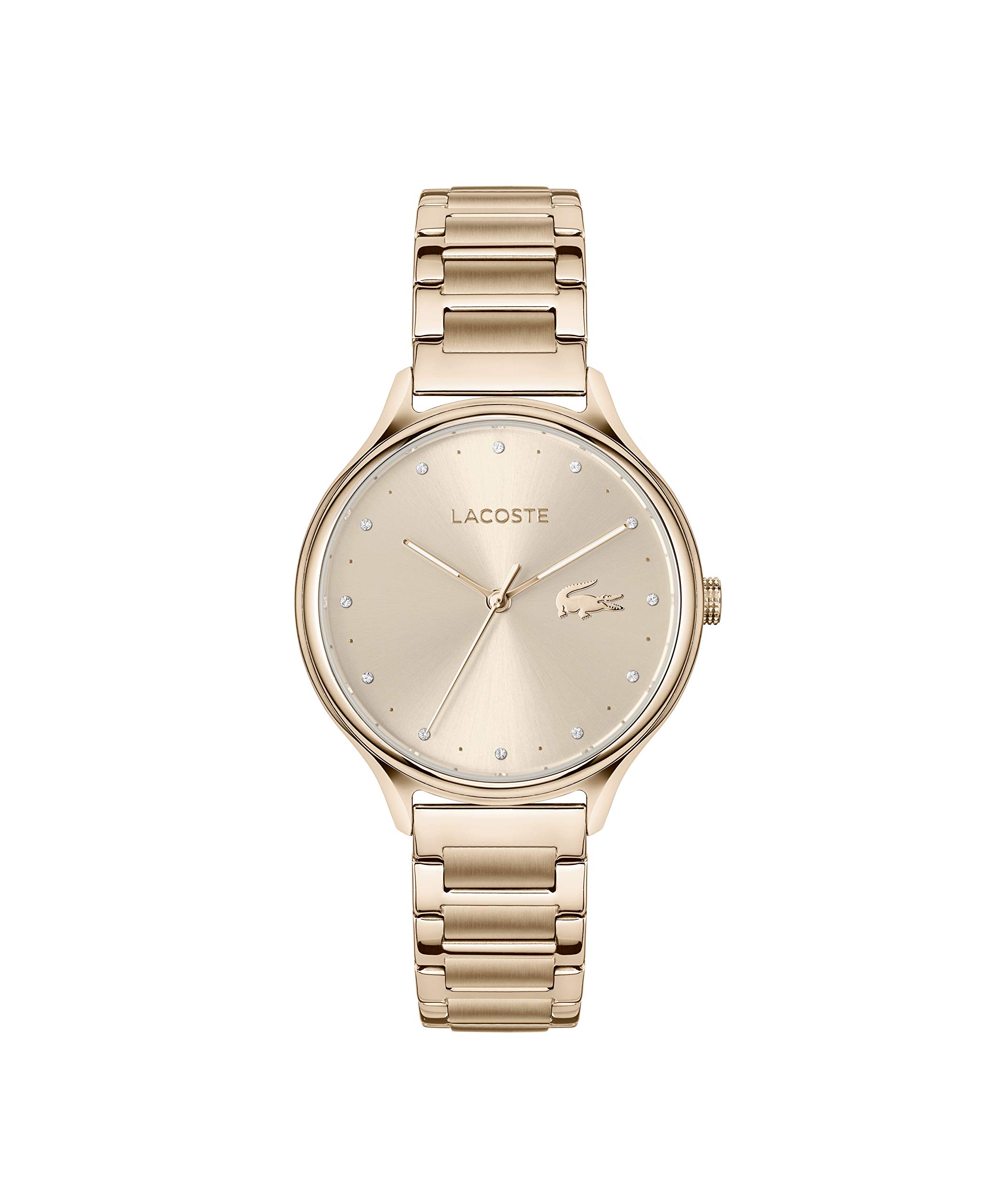 Lacoste Women's Quartz Watch - Stainless Steel Strap, Ionic Plated Carnation Gold, 16mm (Model 2001163) | Elegant Timepiece for Office, Date Night & Special Occasions