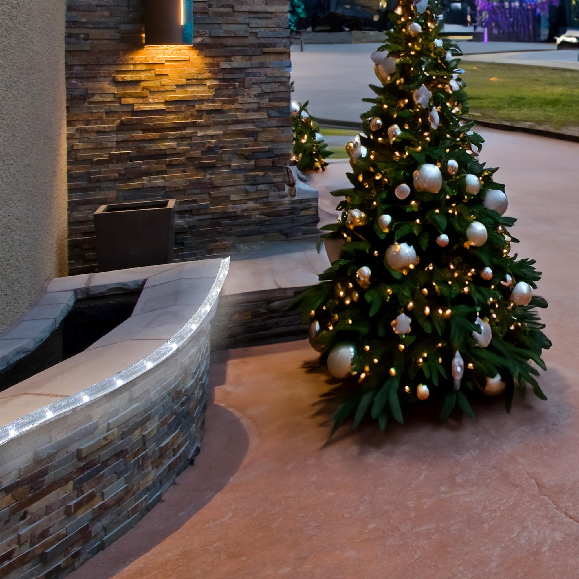 100ft Pure White LED Christmas Rope Lights - Outdoor/Indoor Waterproof Holiday Decorations for Xmas Tree, Patio, Garden, and Party Decor
