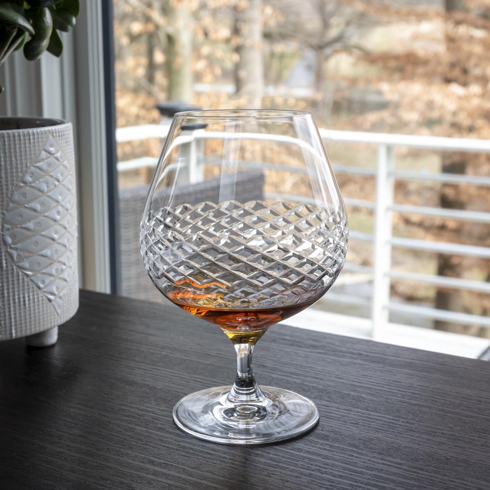 Premium 22.5oz Diamond Crystal Brandy Snifter Glasses - Set of 12 for Whiskey, Cognac & Wine Tasting - Perfect for Home Bars, Parties & Gifts