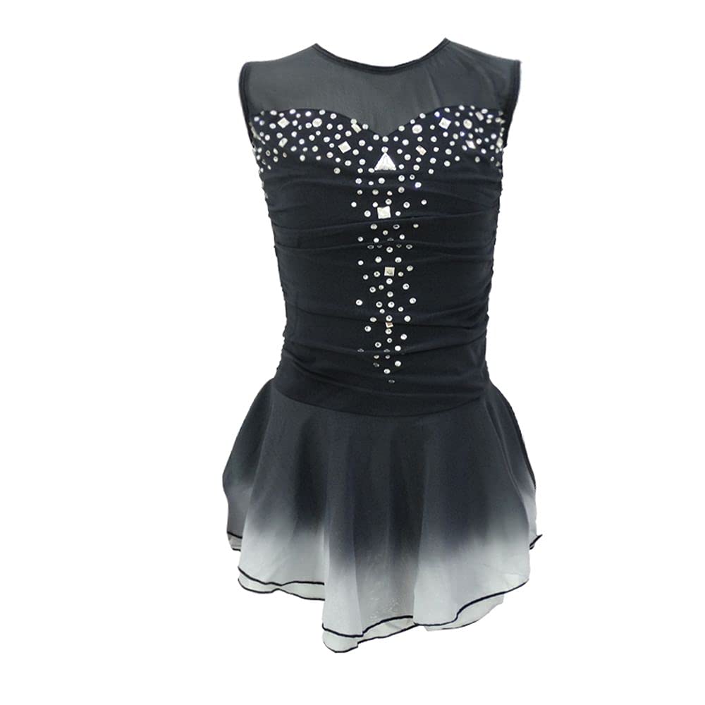 LIUHUO Figure Skating Dress for Women - Competition & Training Outfit - Black Ice Skating Costume for Adults & Girls - Perfect for Ice Shows, Performances & Practice