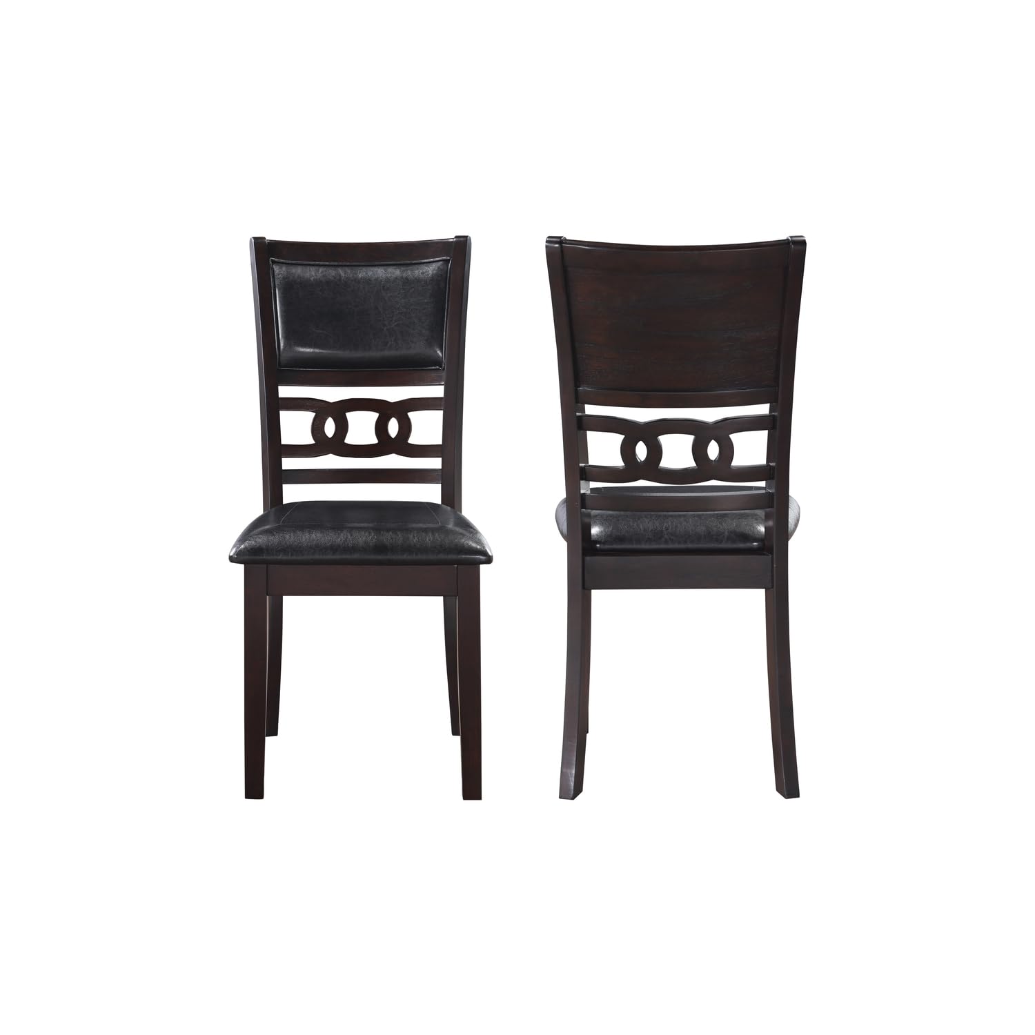 Premium Ebony Gia Dining Chairs Set of 2 - Modern Classic Furniture for Dining Room, Kitchen, and Home Decor - Comfortable & Stylish Seating Solution
