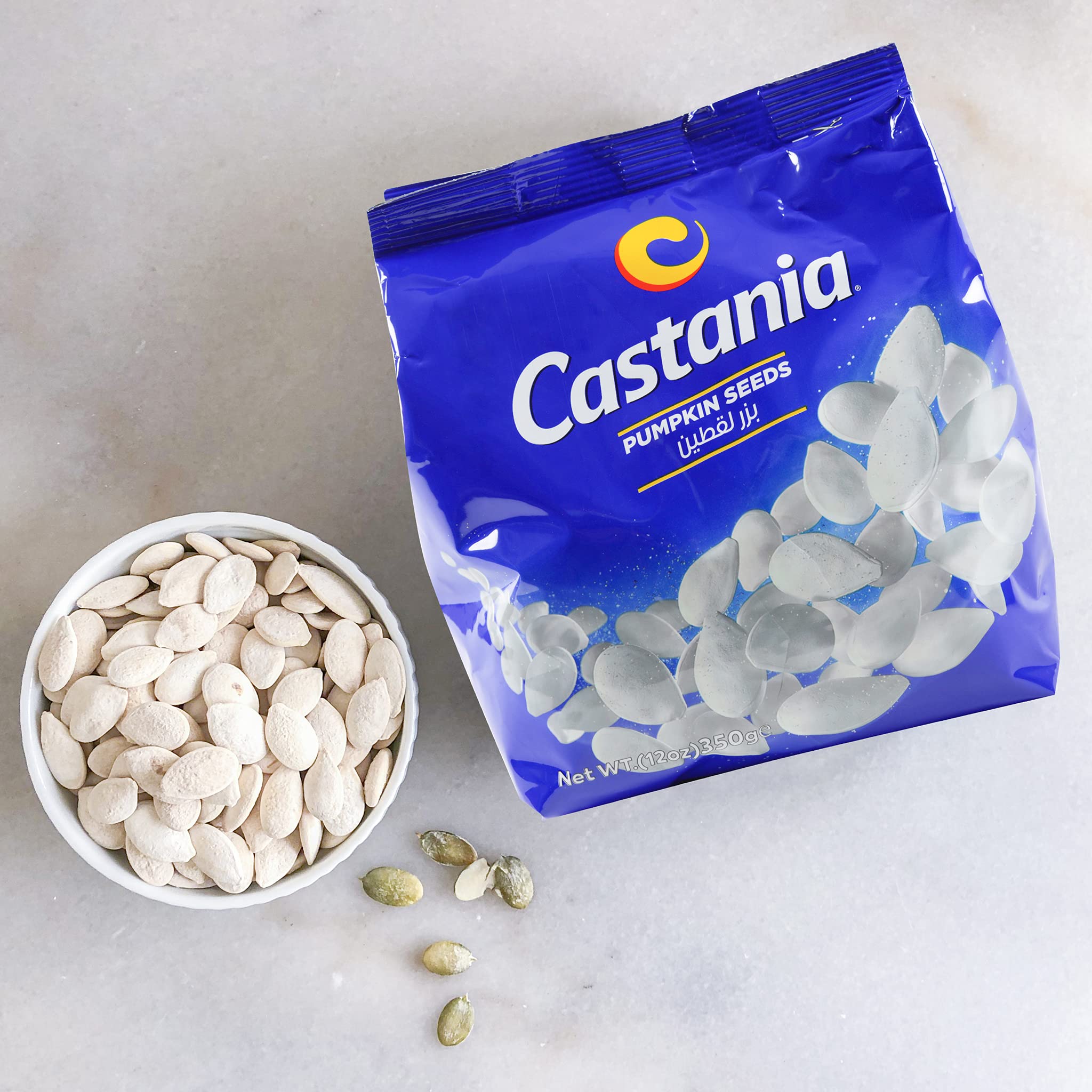 Castania Lebanese Pumpkin Seeds – No Additives, No Preservatives, Healthy Salty Snack – 12oz Bag – Perfect for Keto Diet, Office Snacking & Movie Nights