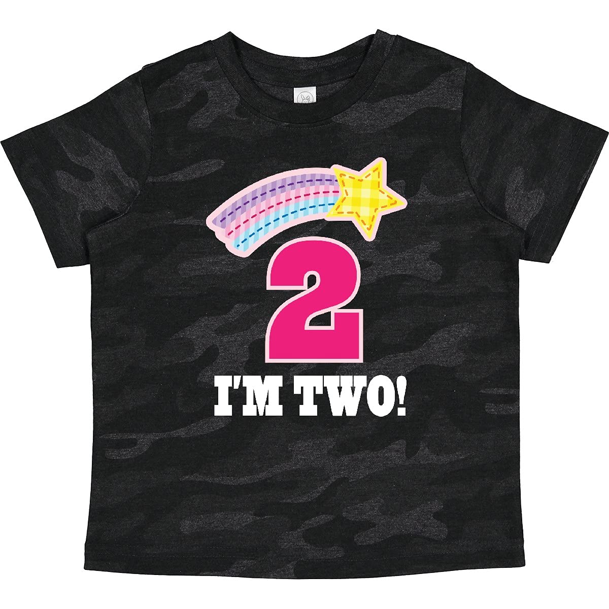 Inktastic 2nd Birthday Rainbow Star Toddler T-Shirt for 2 Year Old Girls - Cute Casual Outfit for Birthday Parties, Playdates & Photo Shoots