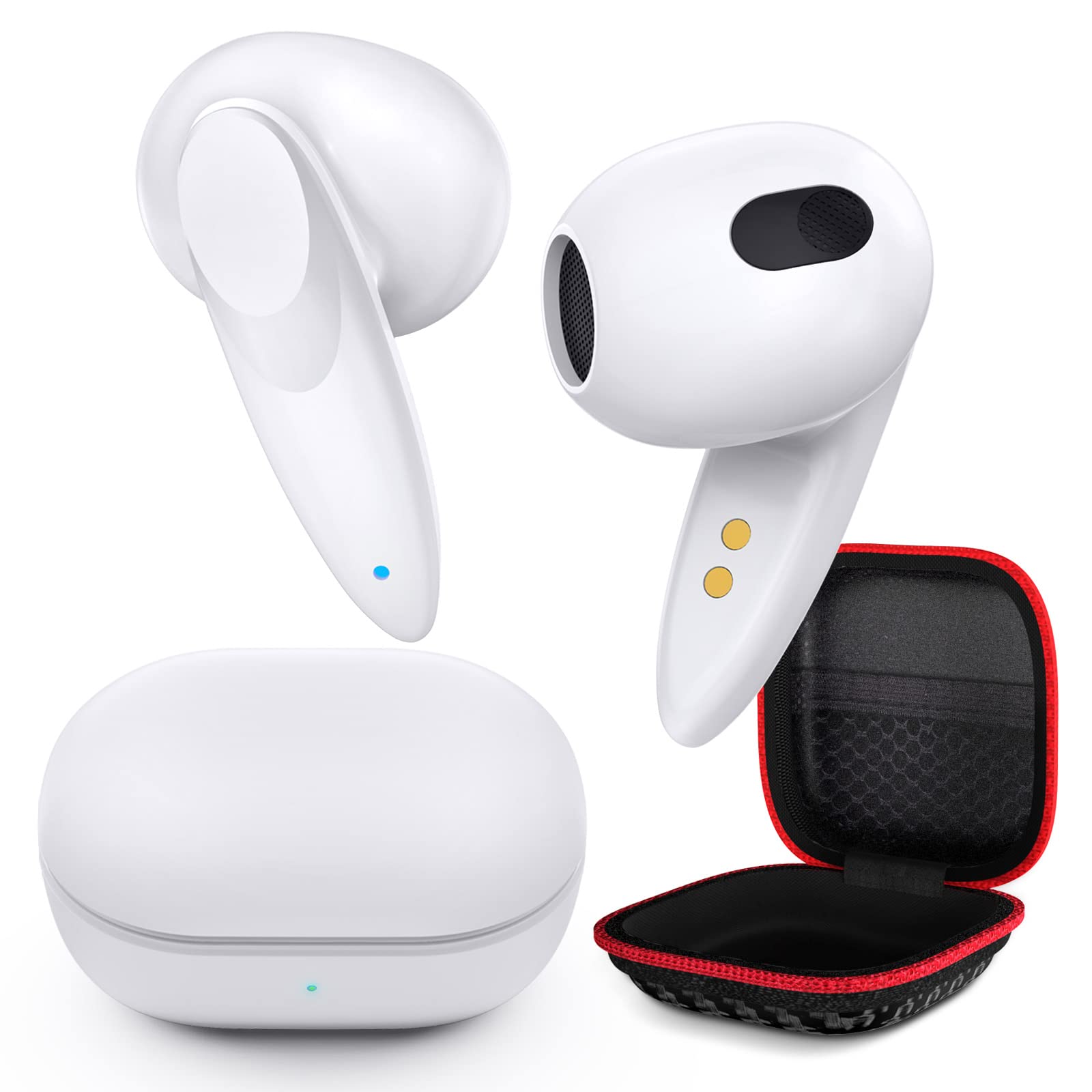Premium Wireless Earbuds Bluetooth 5.3 with Noise Cancellation, Deep Bass in-Ear Headphones - Compatible with iPhone 15/14/13/Pro Max, Samsung Galaxy S25/S24/A53/A54, Google Pixel 6/7/8/9 - Perfect for Gym, Commuting & Travel