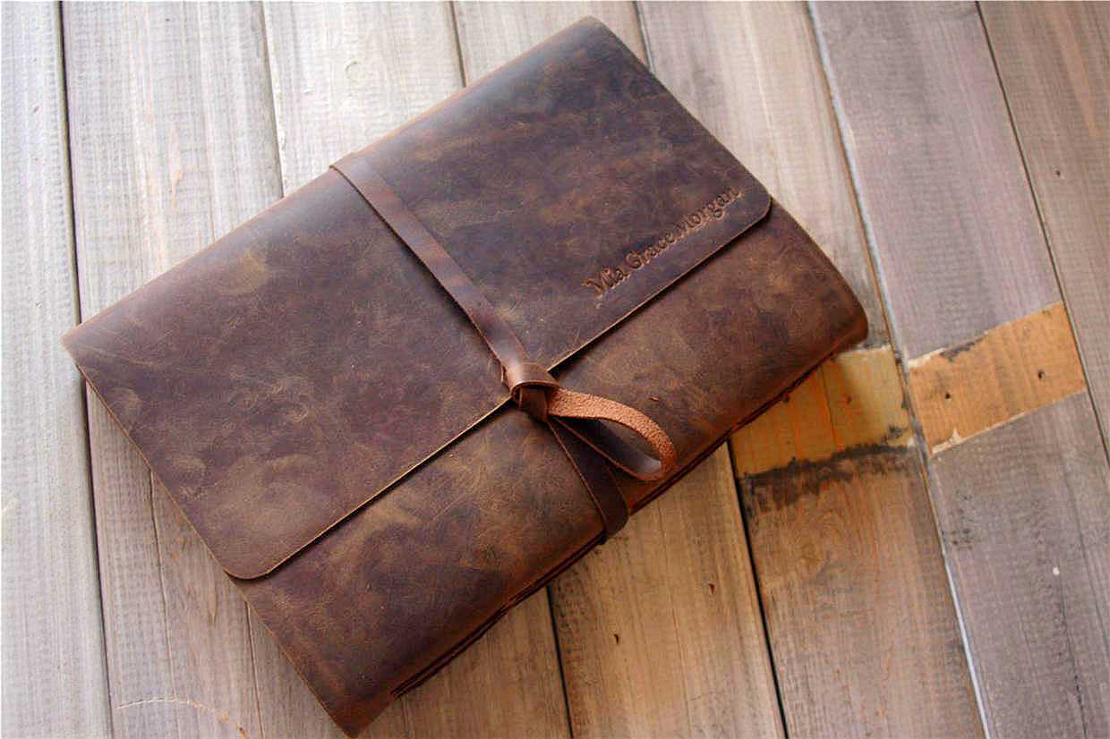 Personalized Leather Wedding Photo Album 4x6 - Handmade Customizable Guest Book for Bridal Shower, Anniversary & Couple Gifts - Perfect for Preserving Memories