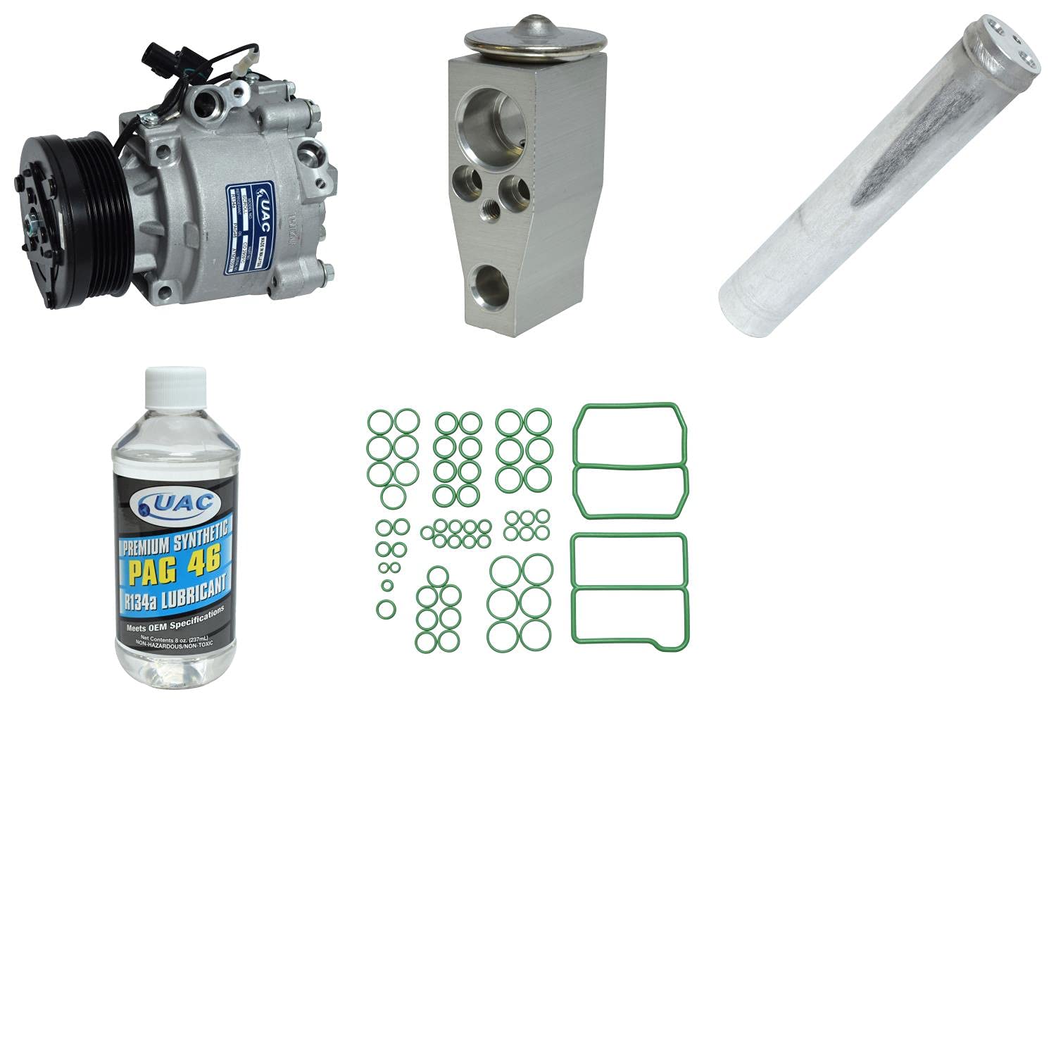 HVAC A/C Compressor Replacement Kit - Compatible with Multiple Car Models - High Performance Auto AC Repair Kit for Home Mechanics & Professionals (Ideal for DIY Car Maintenance & AC System Repairs)