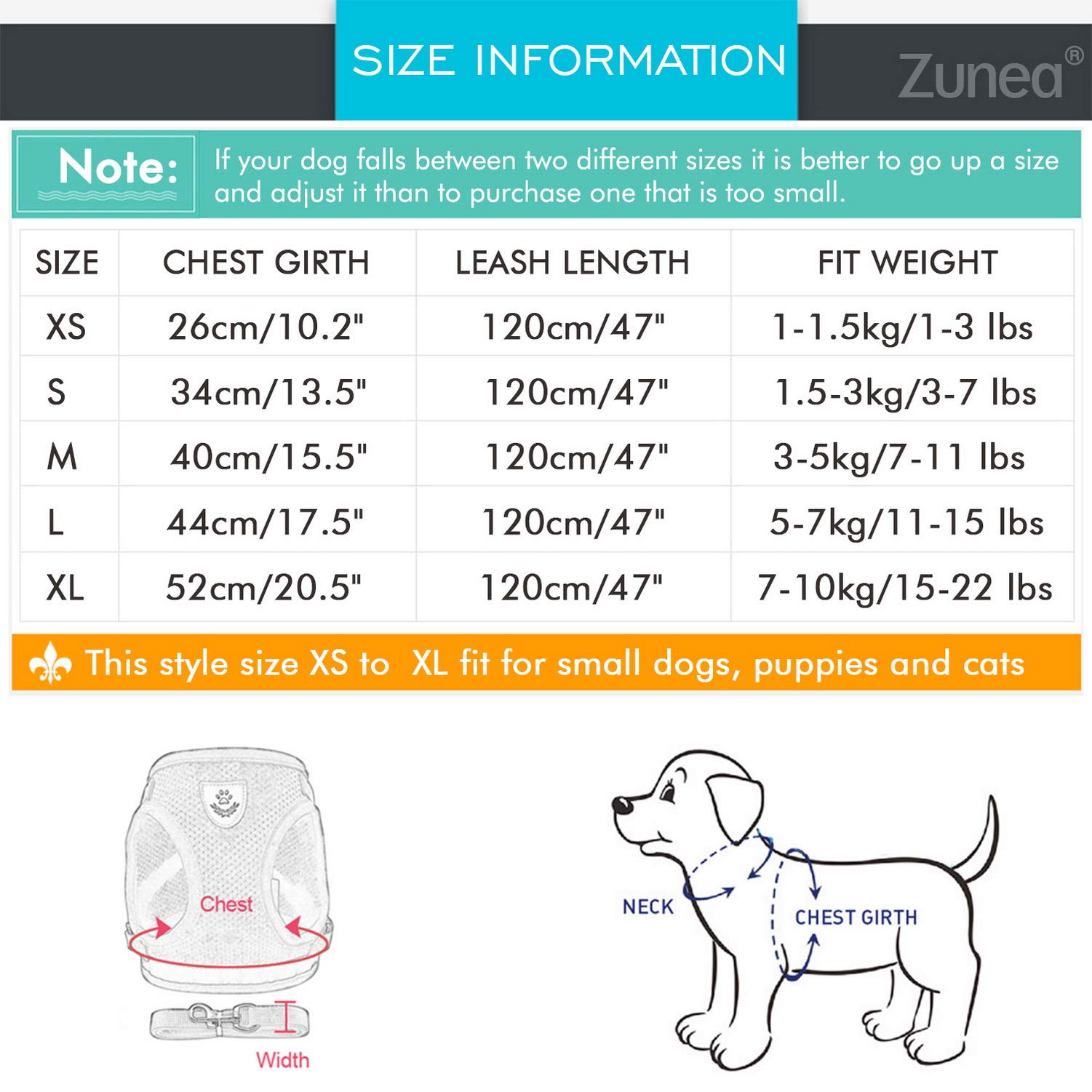 Zunea No Pull Reflective Adjustable Small Dog Harness & Leash Set - Soft Mesh Padded Step-in Puppy Vest for Walking, Escape Proof Cat Harness for Dogs & Kittens (Gray) - Perfect for Outdoor Adventures, Park Visits & Daily Walks