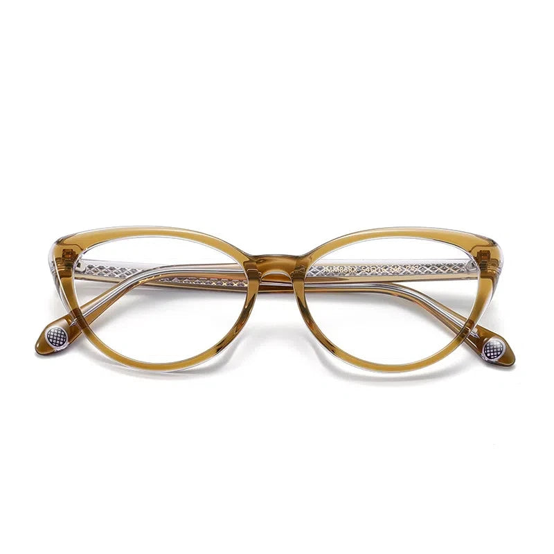 Aror Women's Full Rim Oval Cat Eye Acetate Eyeglasses 94861 - Stylish Retro Frames for Work, Reading & Fashion | Lightweight & Durable Glasses for Women