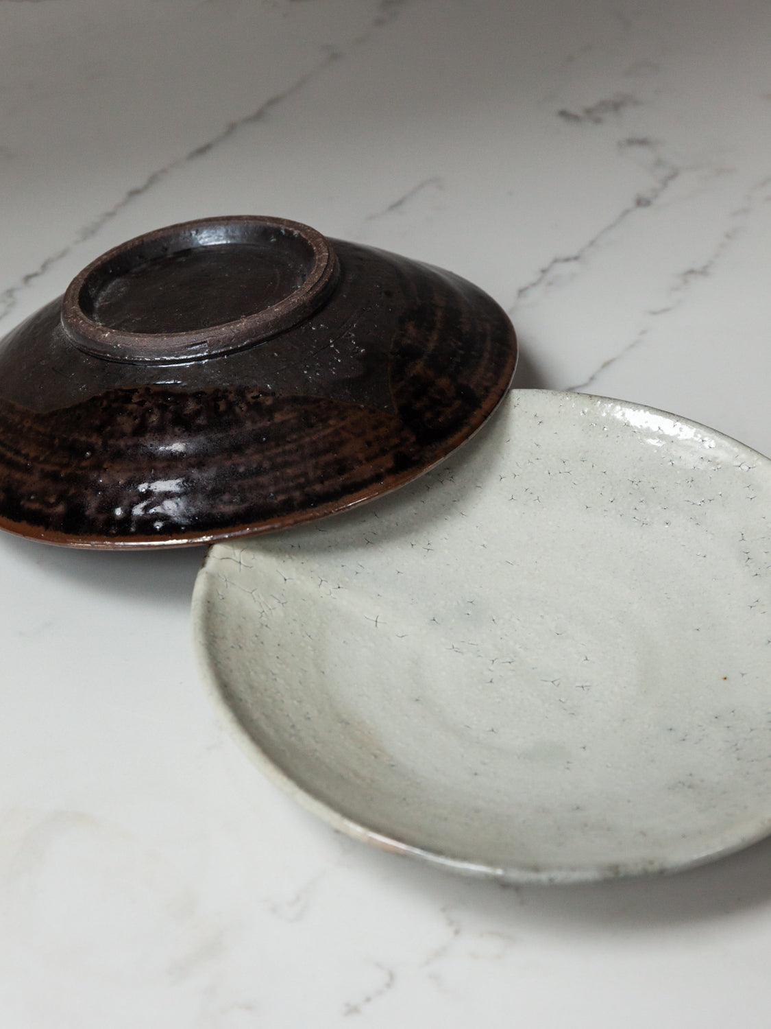 Authentic Japanese Ara Minoyaki Ceramic Plate - Handcrafted Pottery for Sushi, Appetizers & Home Decor | Perfect for Dining, Gifts & Japanese Tea Ceremonies