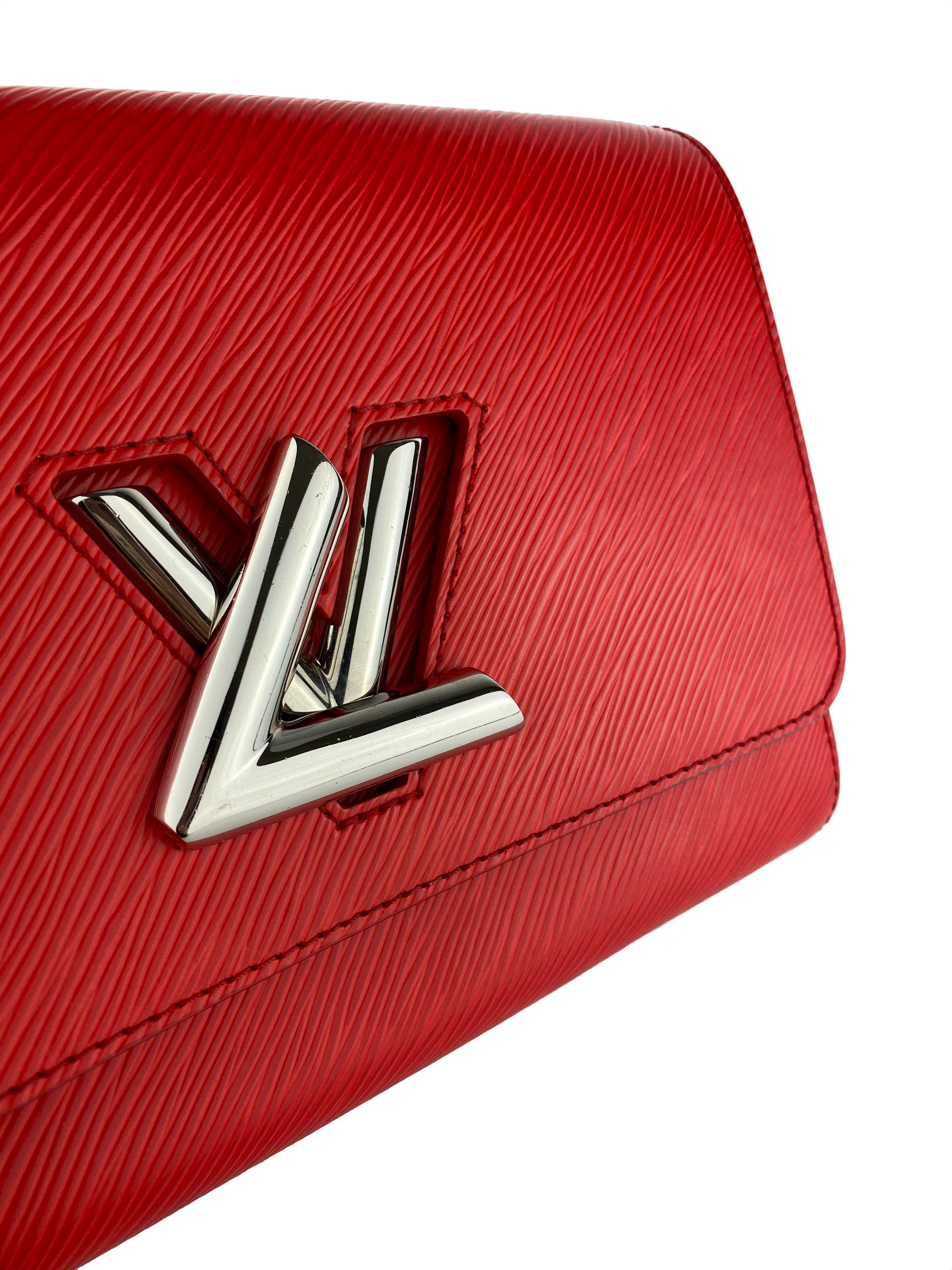 Authentic Louis Vuitton Epi Leather Twist MM Handbag in Red - Luxury Crossbody Bag for Women, Perfect for Work, Travel & Evening Events