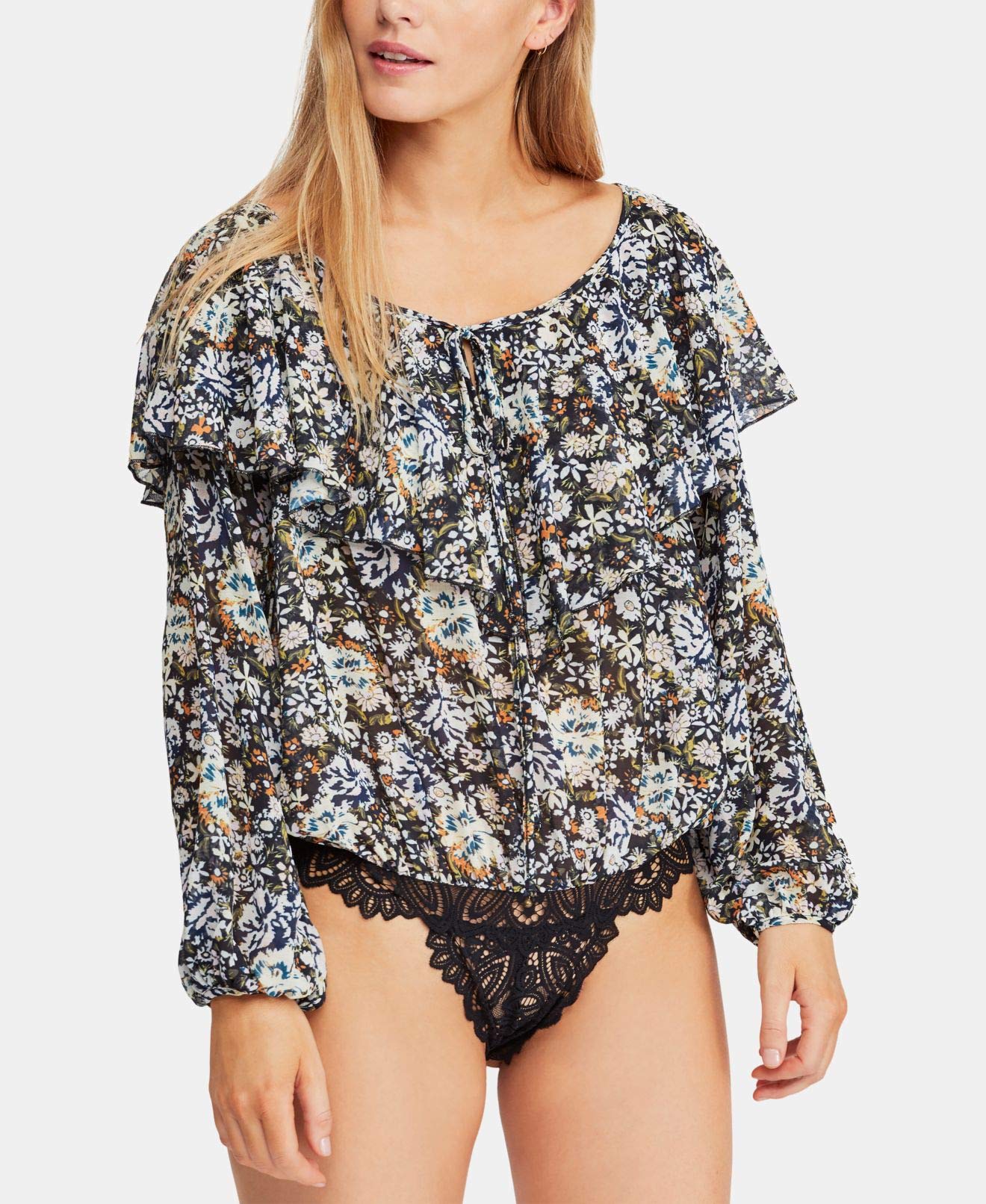Free People Women's Say it to Me Bodysuit - Sexy Long Sleeve Stretchy Bodysuit for Women, Perfect for Layering, Date Night & Casual Outfits