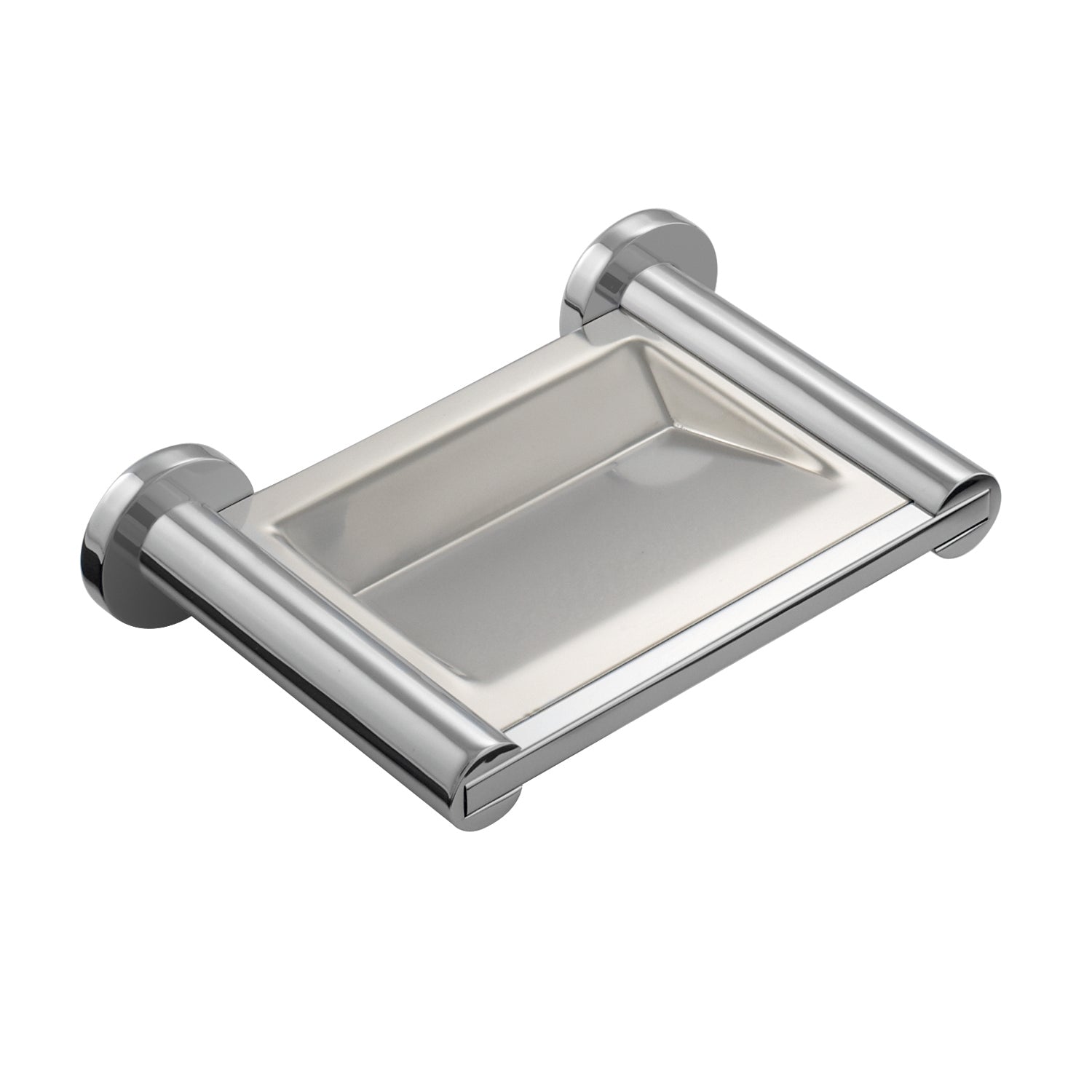 Stainless Steel Wall Mount Soap Dish with Chrome Finish - 6.69 x 1.56 x 4.31 Inches - Modern Bathroom Organizer for Showers, Sinks & Vanities (Model 2050132)