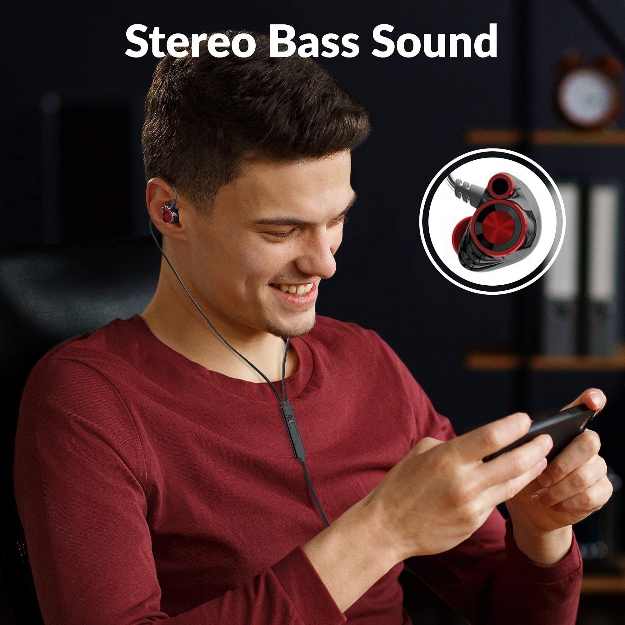 HP PS4 Gaming Earbuds with Mic - Stereo Bass In-Ear Headphones, Detachable Dual Microphone & Volume Control for Mobile, Xbox One, PS4, PC - Perfect for Competitive Gaming & Online Chatting