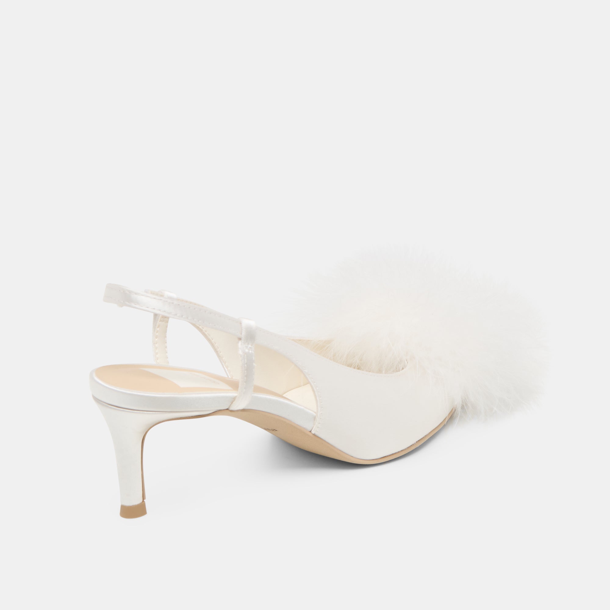 KAMY Women's High Heels - True White Satin Stiletto Pumps for Weddings, Parties & Special Occasions