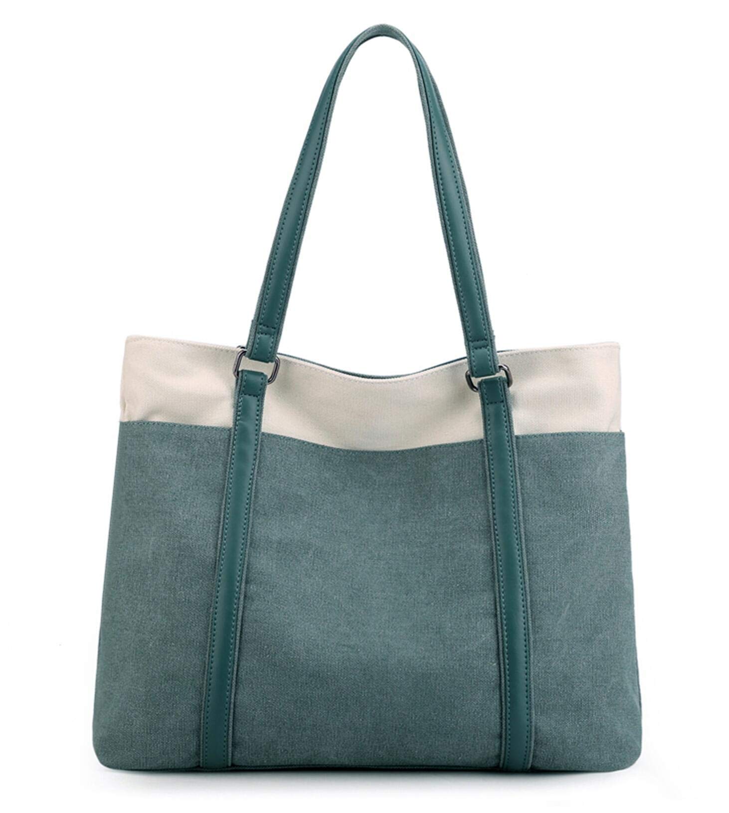VOGUZY Women's Canvas Laptop Tote Bag - Stylish Work Purse & Professional Handbag for Office, Business Travel & Daily Commute