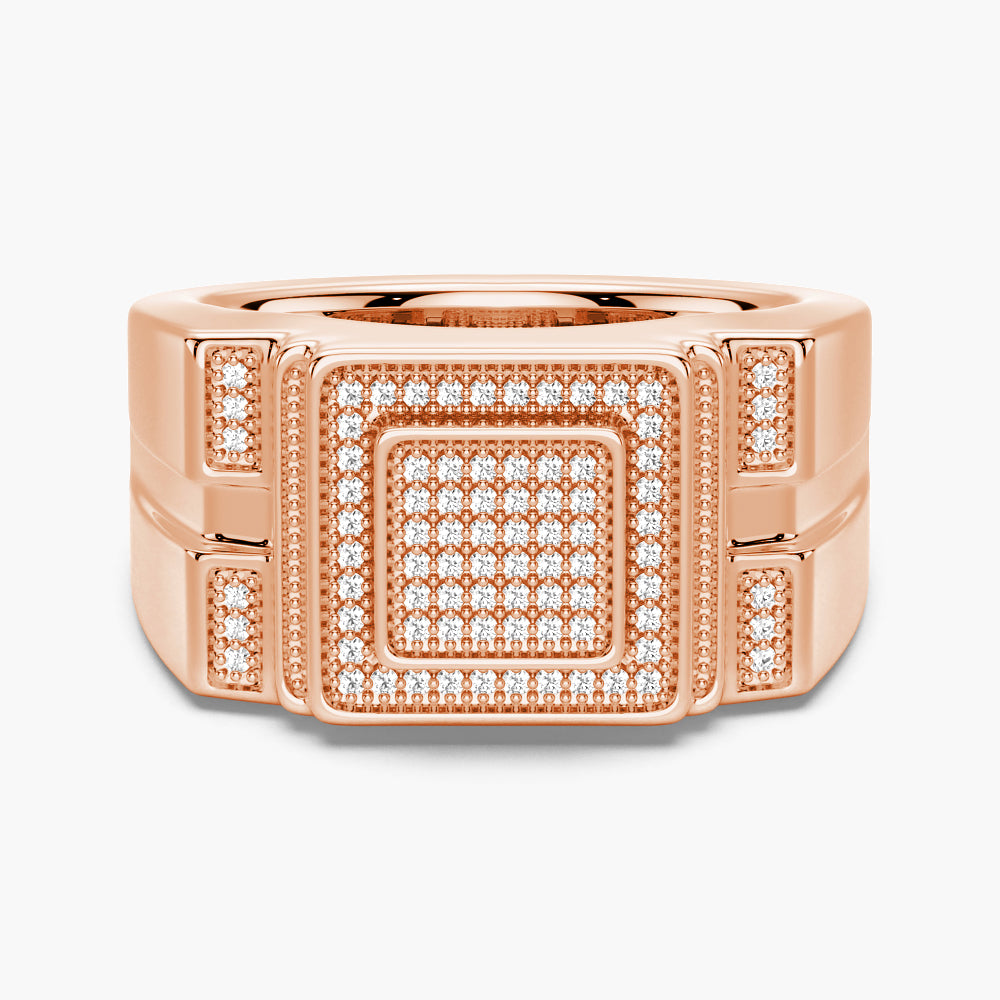 12mm Moissanite Micro Pave Square Stepped Men's Wedding Band - Durable & Elegant Tungsten Ring for Grooms, Engagements & Anniversaries - Perfect for Everyday Wear & Special Occasions