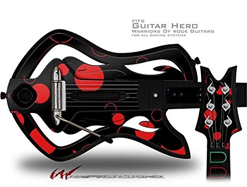 Red on Black Decal Skin for Warriors of Rock Guitar Hero Guitar - Dots Design Protective Vinyl Sticker (Guitar Not Included) - Perfect for Gaming, Customization & Collectors