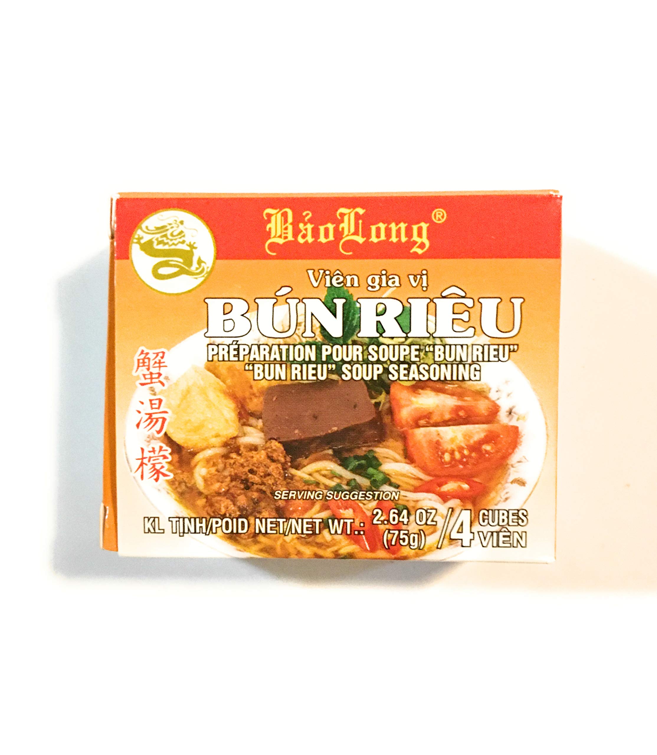 Bao Long Mini Bun Rieu Crab Soup Seasoning Mix 2.64oz (6 Pack) - Authentic Vietnamese Pho Flavor for Home Cooking, Restaurants & Asian Cuisine Lovers