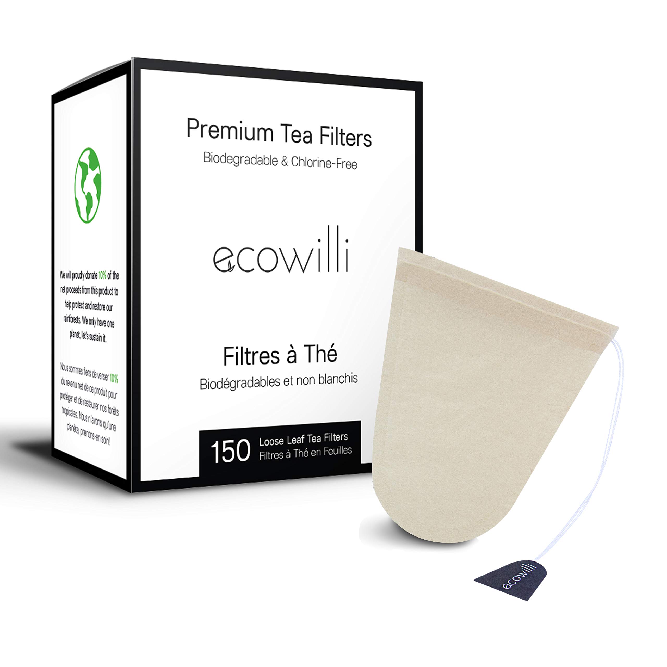 Biodegradable Empty Tea Bags for Loose Tea - 150-Pack Natural Unbleached Tea Filters | Eco-Friendly Disposable Tea Bags for Home Brewing, Herbal Tea & DIY Tea Blends | Perfect for Tea Lovers & Gift Giving