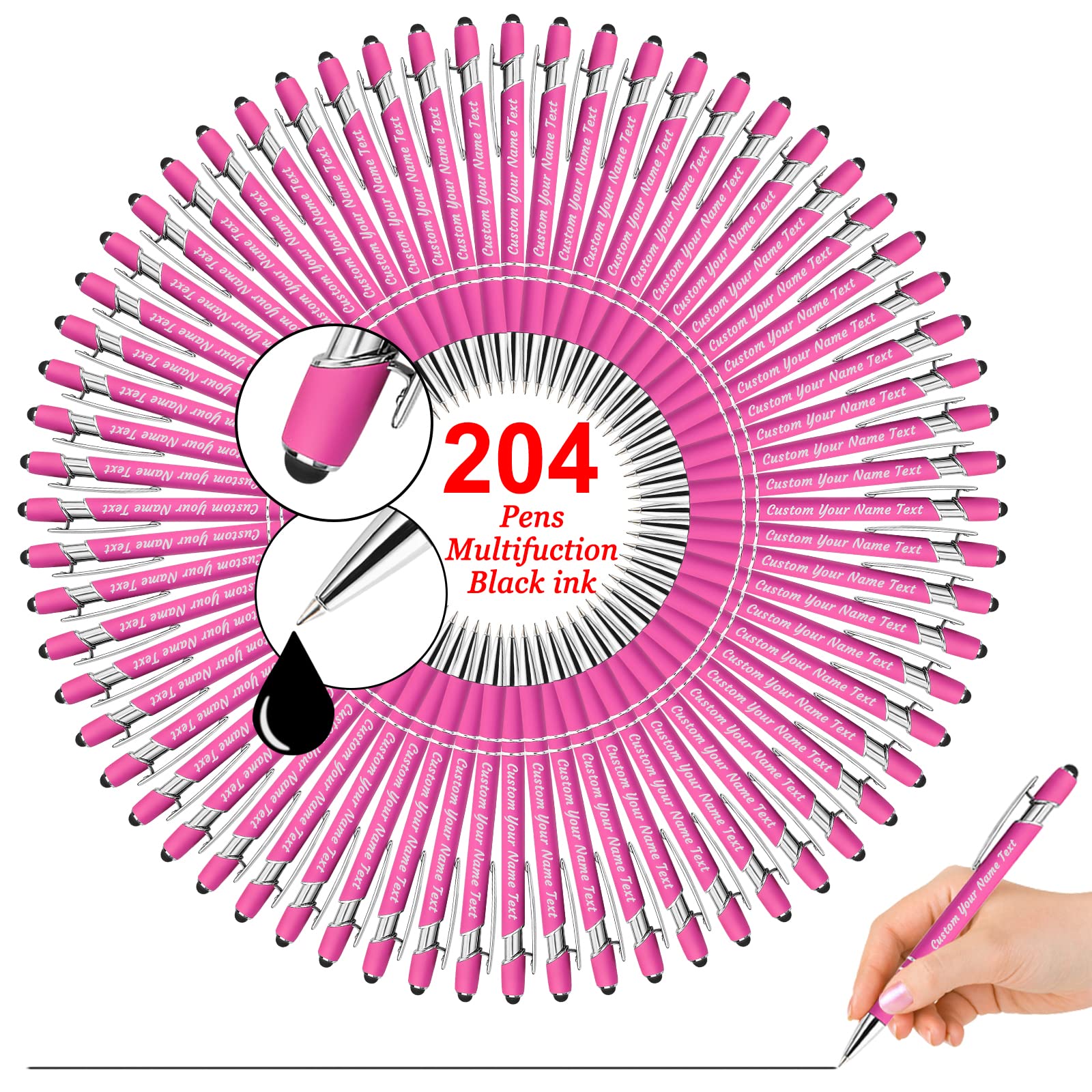 500 Pcs Bulk Custom Personalized Pens with Name - Engraved Stylus Ballpoint Pen Set for Business, Graduation, Birthday Gifts - Perfect for Corporate Events, School Promotions & Party Favors