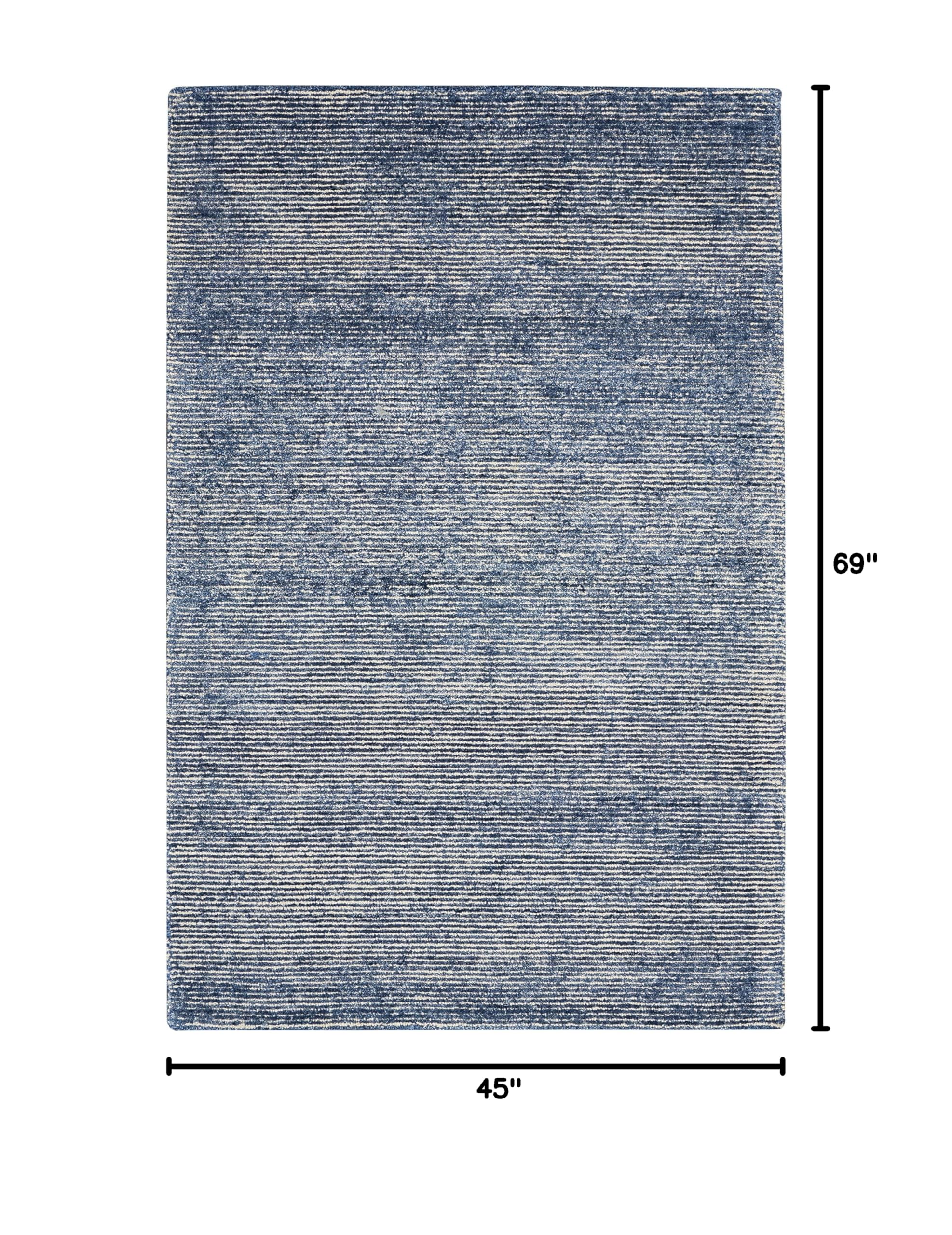 Nourison Weston Solid Aegean Blue 3'9