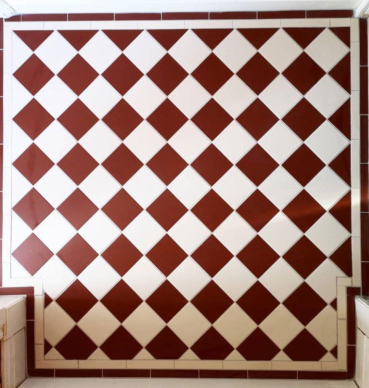 Winckelmans Granitklinker Klinker Schackrutigt 10x10 cm Red/White - Perfect for Kitchen Backsplash, Bathroom Walls & Outdoor Patio Decor