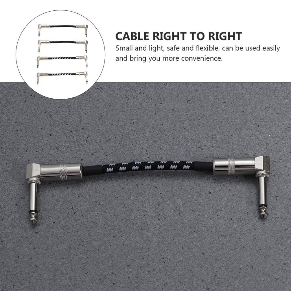 4-Pack High-Quality Guitar Patch Cables - Noise Reduction Instrument Cables for Electric Guitar, Bass, Keyboard & Amp - Durable & Reliable for Live Performances & Studio Recording