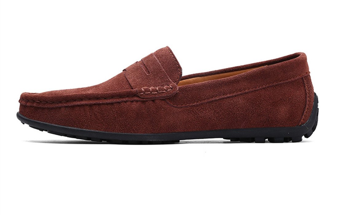 Stylish Men's Suede Leather Penny Loafers - Comfortable Slip-On Driving Moccasins & Boat Shoes for Casual Wear, Office & Outdoor Activities