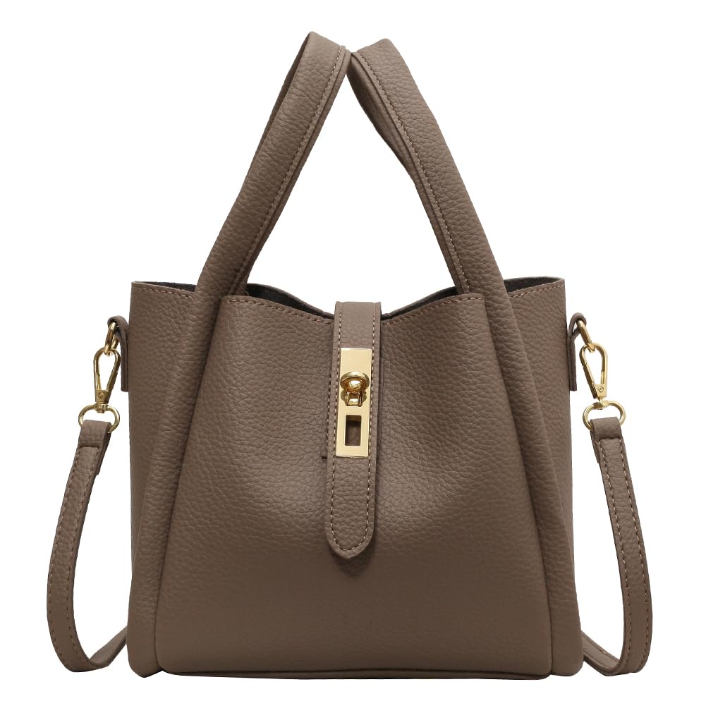 Stylish Leather Crossbody Bucket Bag for Women - Vintage Small Shoulder Purse with Detachable Pouch | Perfect for Everyday Use, Travel & Date Nights