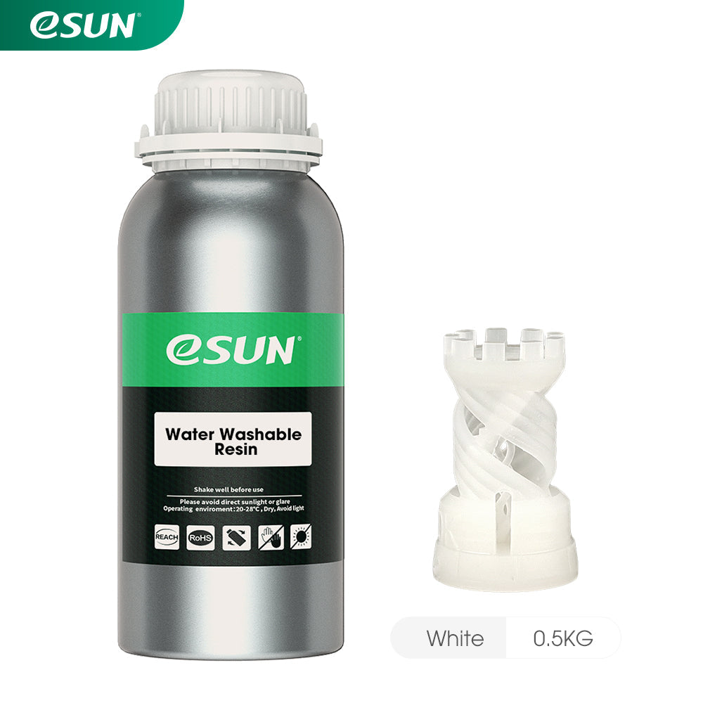 ESUN Water Washable Resin 500g - High-Quality LCD 3D Printer Resin, Fast Curing & Low Odor (Multiple Colors) - Perfect for Miniatures, Jewelry, and Dental Models