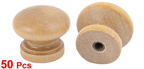 50pcs Wooden Round Knob Pull Handles for Furniture Drawers, Cabinets & Closets - Dresser, Wardrobe, Cabinet Door Hardware - Perfect for Home Organization & DIY Projects
