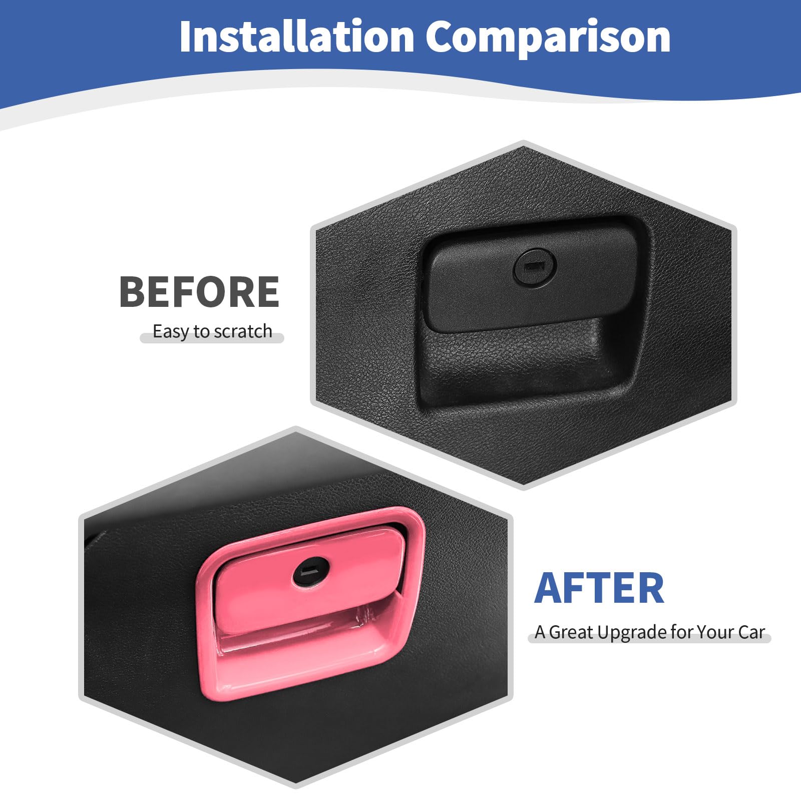 Jeep JL Glove Box Latch Handle Trim Cover - Compatible with Jeep Wrangler JL JLU & Gladiator JT (2018-2024) - Pink Interior Accessories - Perfect for Car Interior Upgrades & Off-Road Adventures