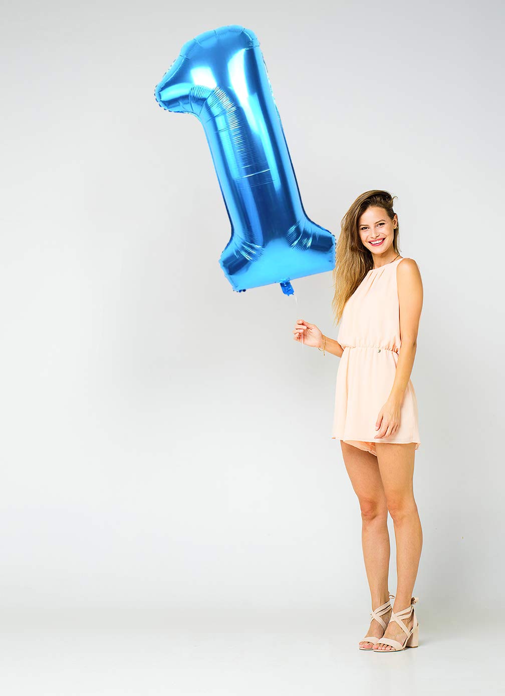 40 Inch Blue Jumbo Digital 1 Number Balloons - Giant Foil Mylar Balloons for Birthday Parties, Weddings, Bridal Showers, Anniversaries & Photo Shoots - Perfect for Event Decorations & Celebrations (Blue 1)